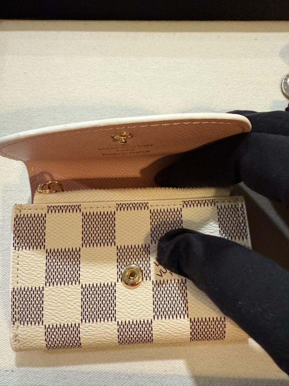 Checkered Compact Wallet - Picture 2 of 7